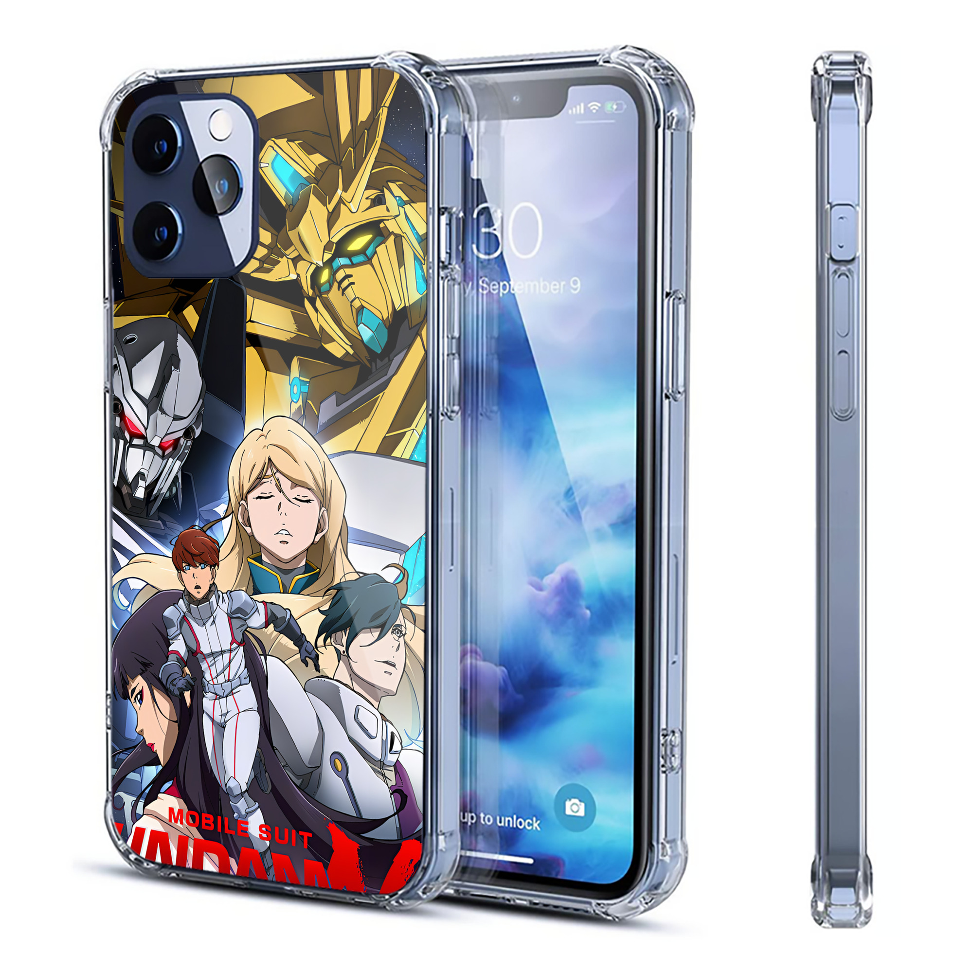 （画像用） 機動戦士ガンダム Mobile Suit Gundam 【iPhone 12シリーズ対応】透明スマホケース（クリアソフトケース）